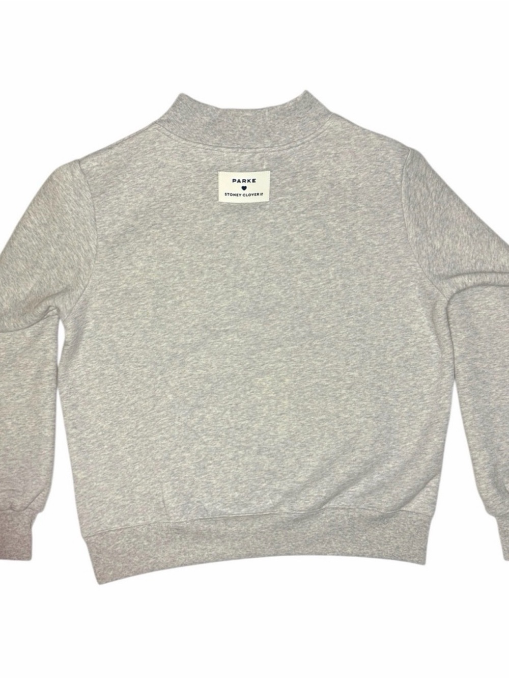 Authentic Parke x Stoney Clover Lane Sweatshirt Pink Gingham Grey Mock Neck S L - Picture 5 of 6